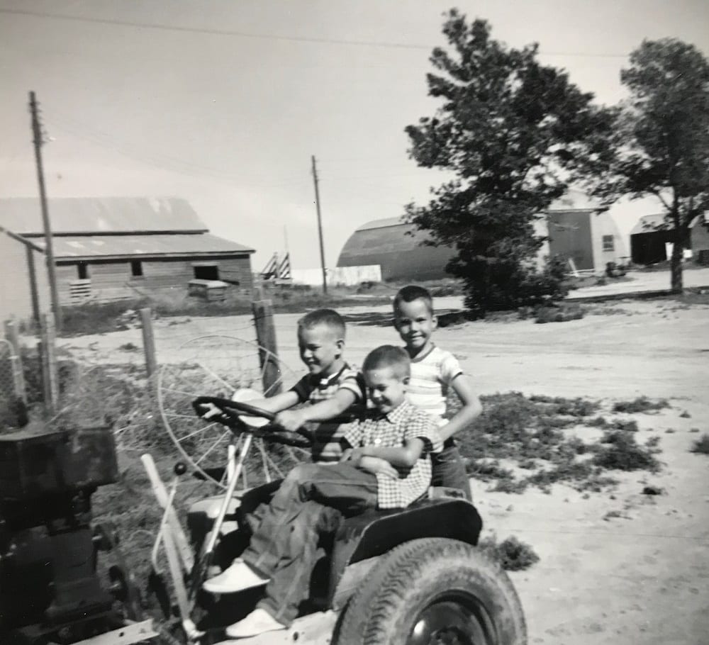kids on a tractor