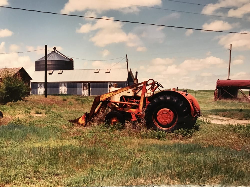 tractor in a field